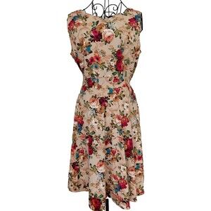 OWIN 100% Cotton Floral Dress Womens Sz XL Ties in Back